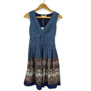 New Yumi Dress Womens 0 Navy Blue Floral Sleeveless